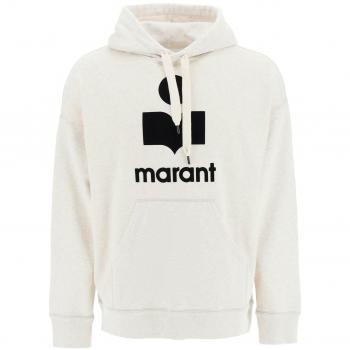 Isabel Marant Miley Hoodie with Flocked Logo - XL Grey