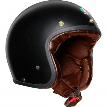 AGV Legends X70 Cara Descubierta Mate Negro Gold Motocicleta Casco Tamano XS