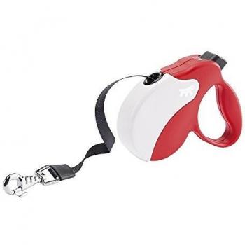 Ferplast - Correa retráctil para Perros Amigo Tape S, Cinta Extensible, 5 m, máx. 15 kg, Rojo
