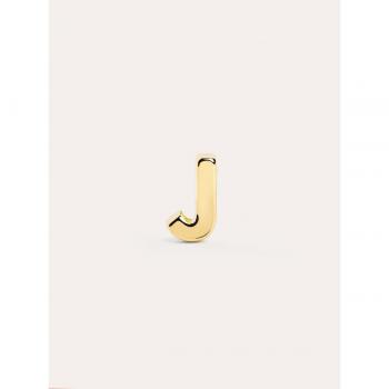 Pendiente Suelto Singularu Letter - Elegante Pendiente en Plata de Ley 925 con Acabado Baño de Oro de 18 Kt. - Cierre Tuerca a Presión - Letra: A