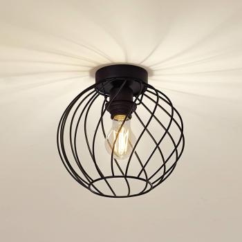 Lámpara de Techo Lindby Danika, Ø 25 cm, Negro, Metal Dimmable para Sala y Comedor