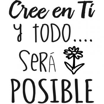 Docliick® Frase ViniloCree en ti y todo será posible Vinilos decorativos,vinilo frases motivadoras para pared. Vinilo para decorar habitaciones.Vinilos decorativos frases .DC-16089