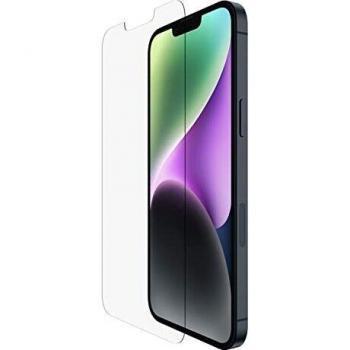 Belkin -Protector de pantalla TemperedGlass para iPhone 13 Pro Max, con revestimiento antimicrobiano, instalación fácil sin burbujas con los adhesivos guía incluidos