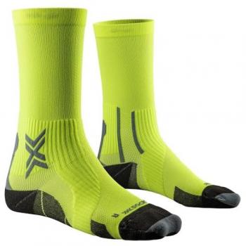 X-Socks Calcetines Run Perform Crew Fluo Yellow/Opal Black Unisex adulto 35-38