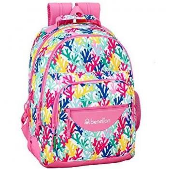 Benetton coralli mochila doble con cantoneras adaptable a carro