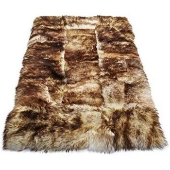 Piel de cordero Alfombra 26/16 Stracciatella 185 cm x 95 cm