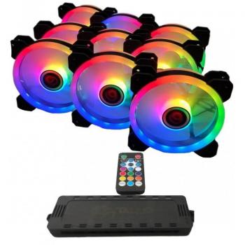 Talius Iris Spectrum ARGB Kit de Centralita + 9 Ventiladores Suplementarios 120 Mm Negro