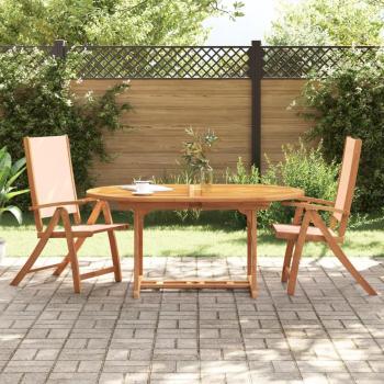 Sillas de jardín plegables 2 uds madera maciza acacia textileno Marrón