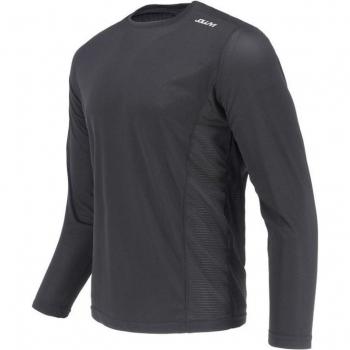 Camiseta de fitness Joluvi Duplex Long negra para hombre, ligera, transpirable, con tecnología de secado rápido y diseño ajustado