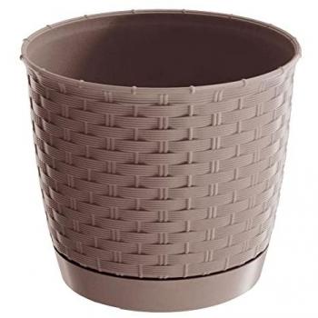 Maceta Ratolla Round 4.2L, Dimensiones 220x220x195mm, Color Ocre Oscuro