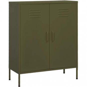 vidaXL Storage Cabinet Olive Green 80x35x101.5 cm Steel
