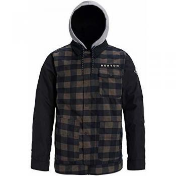 Burton Chaqueta de snowboard para hombre Dunmore. True Black Htr Buff XS