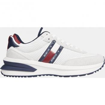 Tommy Jeans Men's Leather Running Sneakers with Thick Outsole