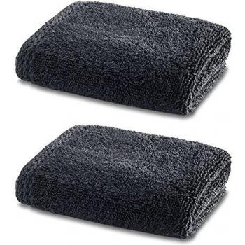 Ropa de Baño de Bambú - Doble Set - 2 x Lujo Bambú Toalla de Cara - 800gsm - Gris Oscuro - 30cm x 30cm