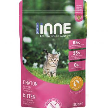Nutrivet Inne Kitten 400 g - Alimento seco para gatos cachorros, formulación completa y equilibrada, apto para gatitos de todas las razas, con ingredientes de alta calidad, proteínas animales como primer ingrediente, sin