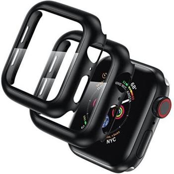 Lucyupn 2 Piezas 38mm Funda Compatible con Apple Watch Serie 3 /Series 2 / Serie 1 38mm con Cristal Templado, HD Protección Completa Carcasa PC Protector para iWatch 38mm, Negro