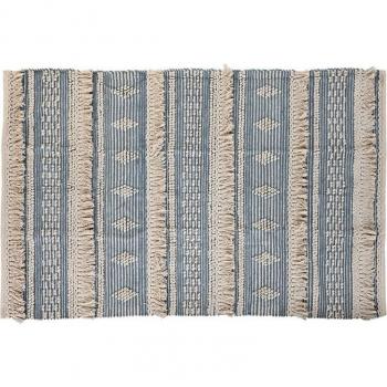 Alfombra DKD Home Decor 180 x 120 x 2 cm Azul Algodón Blanco Boho