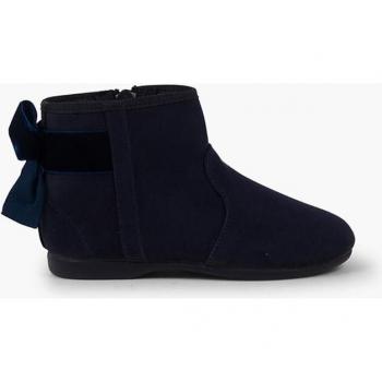 Botas de niña de terciopelo con cremallera y lazo