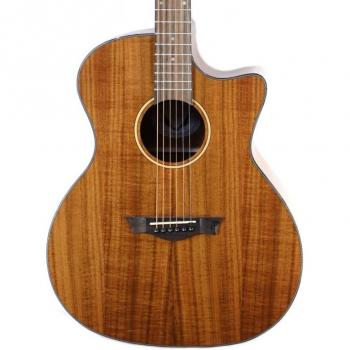Dean AXS Exotic Cutaway Koa Acoustic Electric Guitar, Rosewood, Gloss Natural