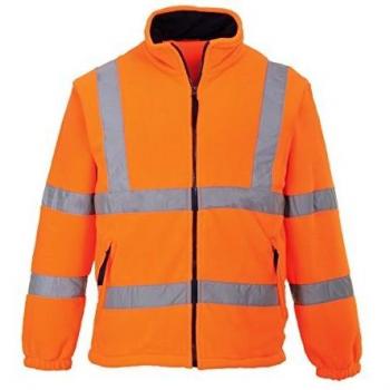 Abrigo polar de alta visibilidad con forro de malla y cintas reflectantes, color Naranja, talla S
