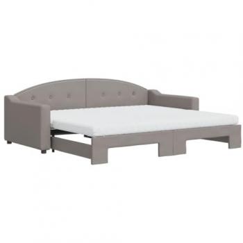 Sofá cama nido con colchón tela gris taupe 90x200 cm