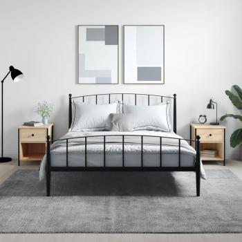 Mesitas de Noche 2 Unidades Madera Ingeniería 40x42x50 cm Negro, Roble Sonoma, Roble Ahumado - Mesita Habitación, Mesitas de Noche Dormitorio para Salón, Estudio,