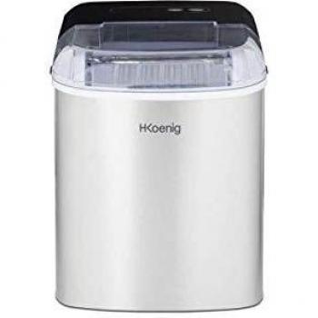 H.Koenig ICEK12 Máquina para Hacer Cubitos de Hielo, 120 W, 12 kg, Acero Inoxidable