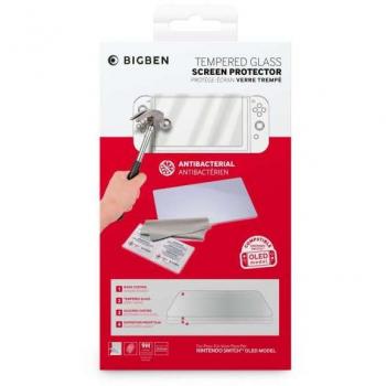 Protector de Pantalla de Vidrio Templado para Nintendo Switch OLED - Antibacteriano 99.99% - Kit de Limpieza Incluido