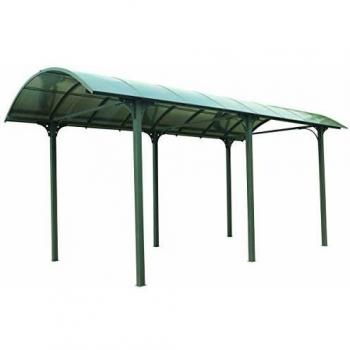 Carport de aluminio gris antracita 27.51 m² con protección anti-UV para camping-car