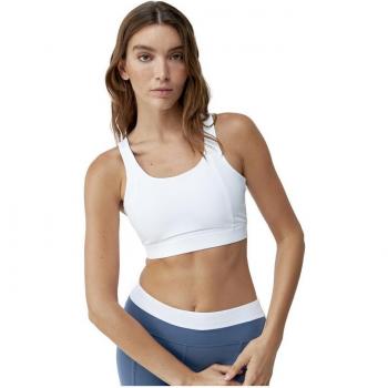 Born Living Yoga Top Navani Bluestone/White