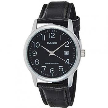 Casio Men's MTPV002L-1B Silver Leather Japanese Quartz Fashion Watch