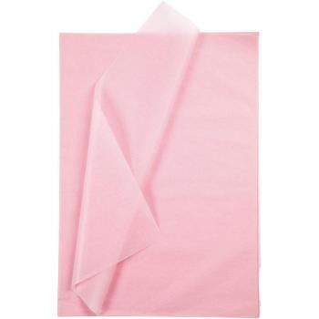 Papel de Seda Rosa Claro, 50x70 cm, 14 g, 25 Hojas, 1 Paquete