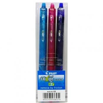 Pilot - PILOT Stylo roller FRIXION BALL CLICKER 07 FUN, etui de 3