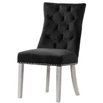 Adda Home Silla Tachuelas Velvet Negro Ergonómica 54x55x97 Cm - Comodidad Duradera