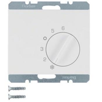 Berker K1 White Gloss Room Thermostat with Switch 20267109