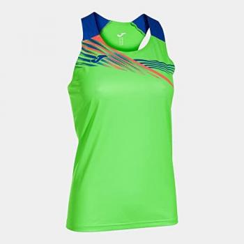 Camiseta de tirantes para mujer Joma Elite X Verde Flúor Royal