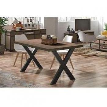Mesa Comedor Fija X-Loft Roble American/Negro 76X80x140 Cm