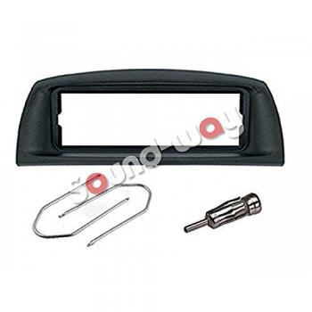 Marco frontal para autoradio SOUNDWAY - FIAT Punto 2 - 1 DIN - Negro - Claves y adaptador de antena