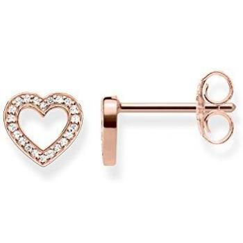 Thomas Sabo Mujer Pendientes Glam & Soul Corazón Plata de ley 925, baño de oro rosa de 18 quilates H1945-416-14