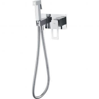Grifo empotrado monomando para bidé Suecia Imex con ducha higiénica y grifo monomando, fabricado en latón de acabado cromado