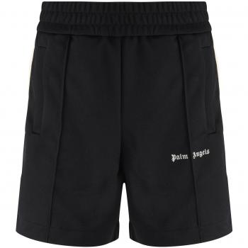 Palm Angels Men's Black Casual Shorts with Side Stripe Detailing - Size XL
