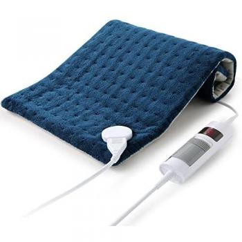 Almohadilla Térmica Eléctrica con Apagado Automático Manta Eléctrica de 30 x 60 cm de Tamaño para Cuello y Piernas, Almohadilla Eléctrica con Función de Calentamiento Rápido y 6 Niveles Azul