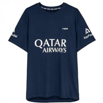 Camiseta de pádel NOX Agustin Tapia Sponsors AT10 Azul Oscuro 2024