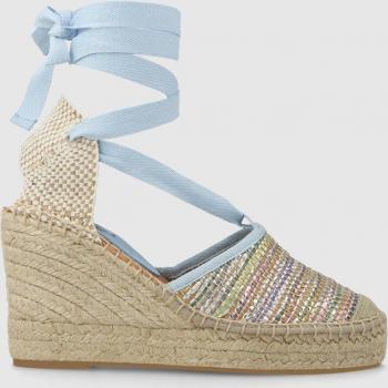 Alpargatas de mujer Lodi en tejido efecto rafia multicolor y azul