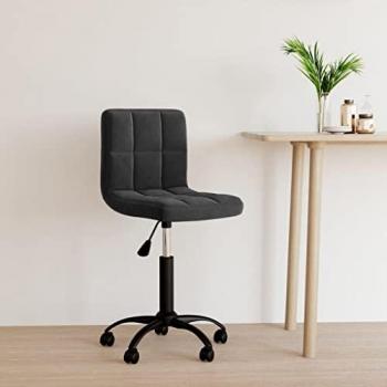 Silla de oficina giratoria de terciopelo negro vidaXL
