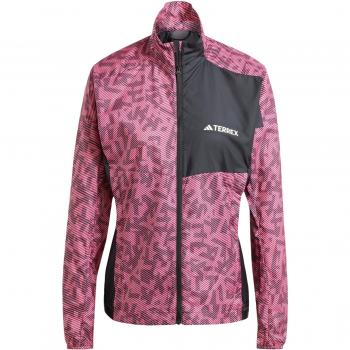Cortavientos de trail Adidas Terrex Trail Running Wind Mujer Fucsia, chaqueta ligera y transpirable, resistente al viento, diseño ajustado para mayor libertad de movimiento, ideal para actividades al aire libre y running