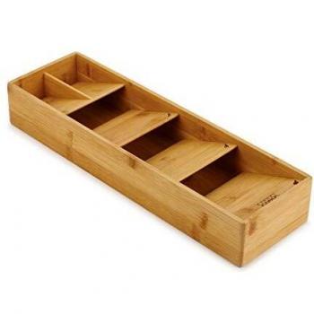 Organizador de Cubertería Compacto de Bambú Joseph Joseph DrawerStore, 5 Compartimentos, Capacidad para Más de 24 Piezas