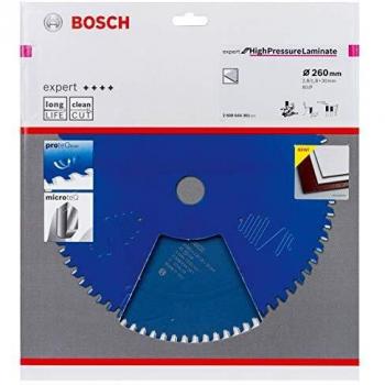 Disco de Sierra Circular Bosch Expert para Laminado de Alta Presión 260 x 30 mm, 80 Dientes