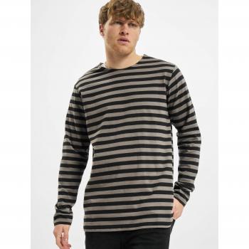 Urban Classics Regular Stripe Long Sleeve Shirt - Grey/Black for Men