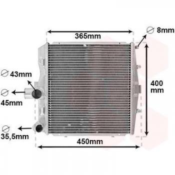 Radiador de refrigeración del motor VAN WEZEL 74012703